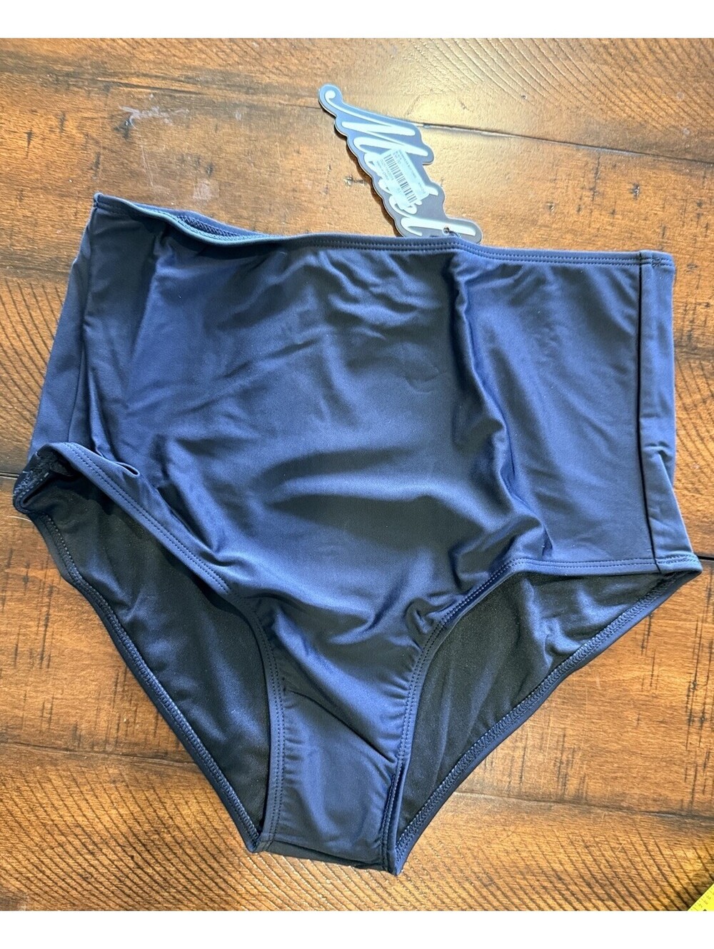 Motel Rocks Day Dream High Waisted Bikini Bottom - Black Size Large   MSRP $35